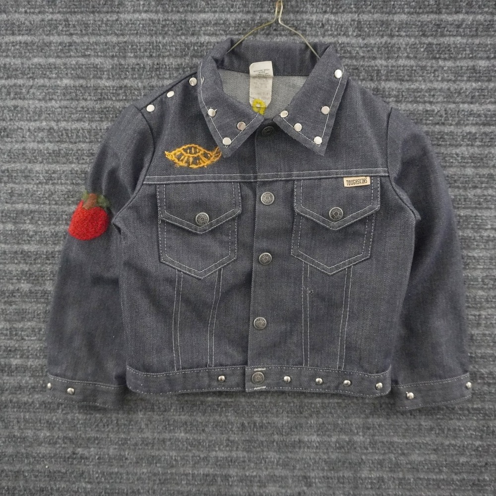 Vintage 70s Sears Toughskins Denim Jacket Kids 6 Blue Studded Personalized